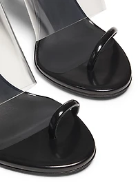 PVC & Leather 90MM Stiletto Sandals