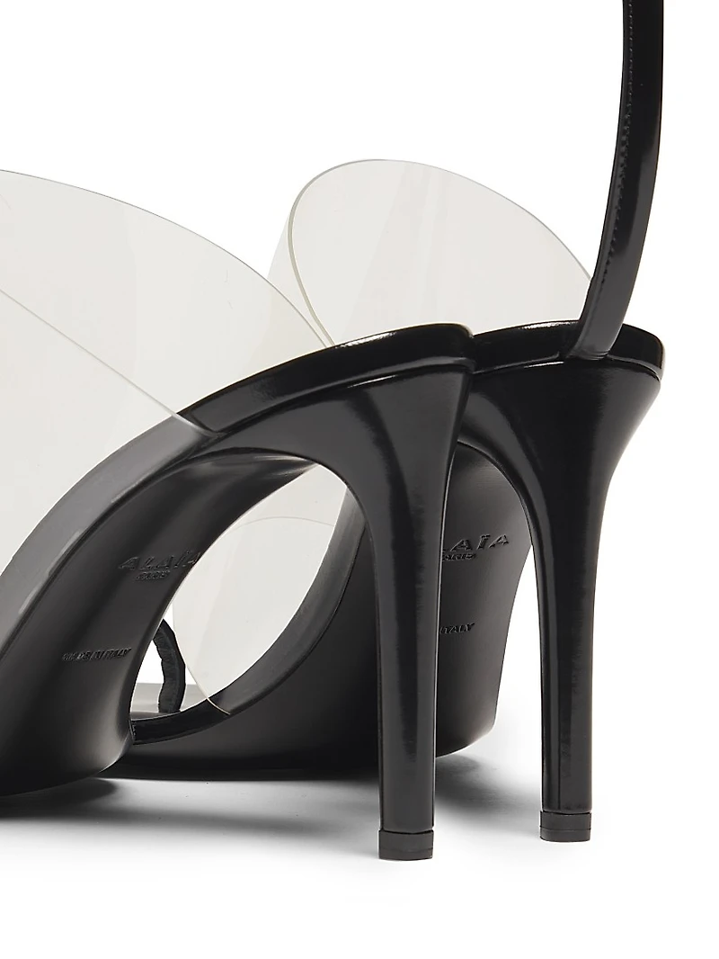 PVC & Leather 90MM Stiletto Sandals