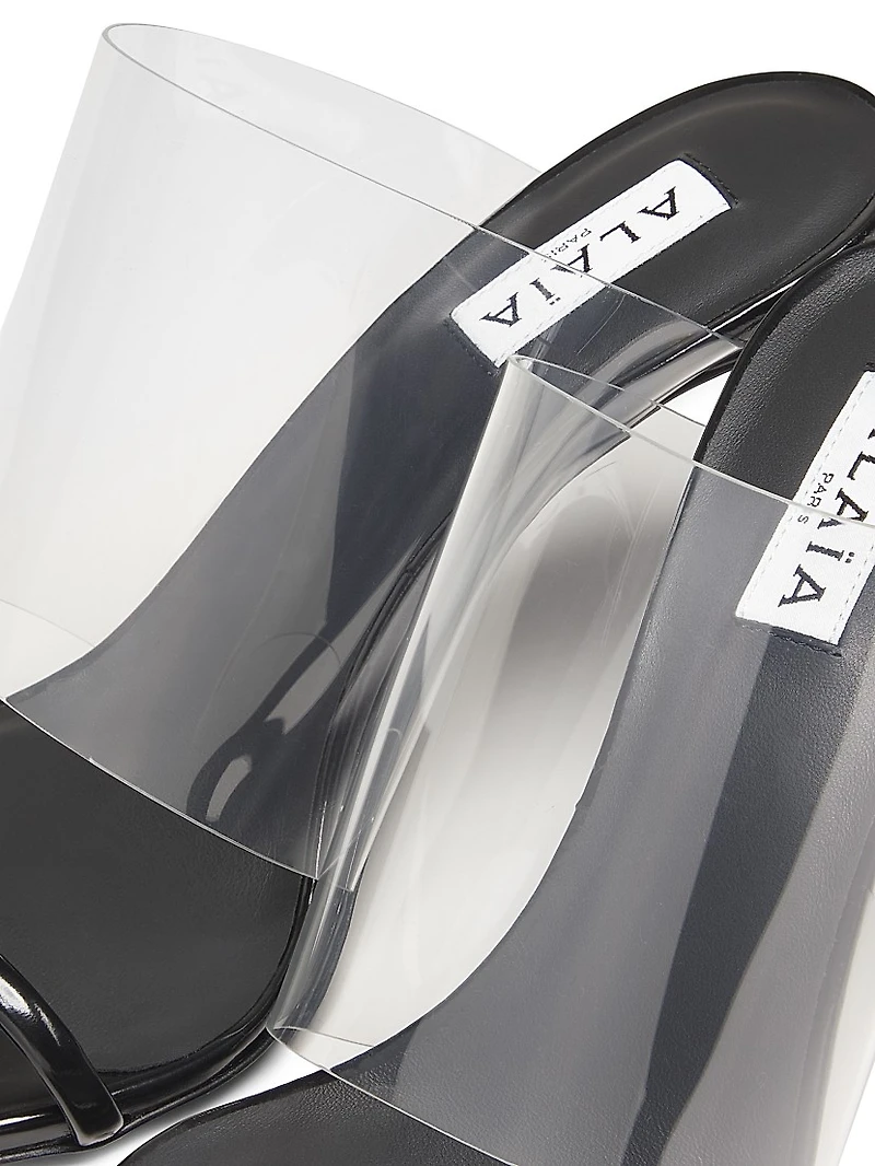 PVC & Leather 90MM Stiletto Sandals