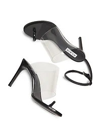PVC & Leather 90MM Stiletto Sandals