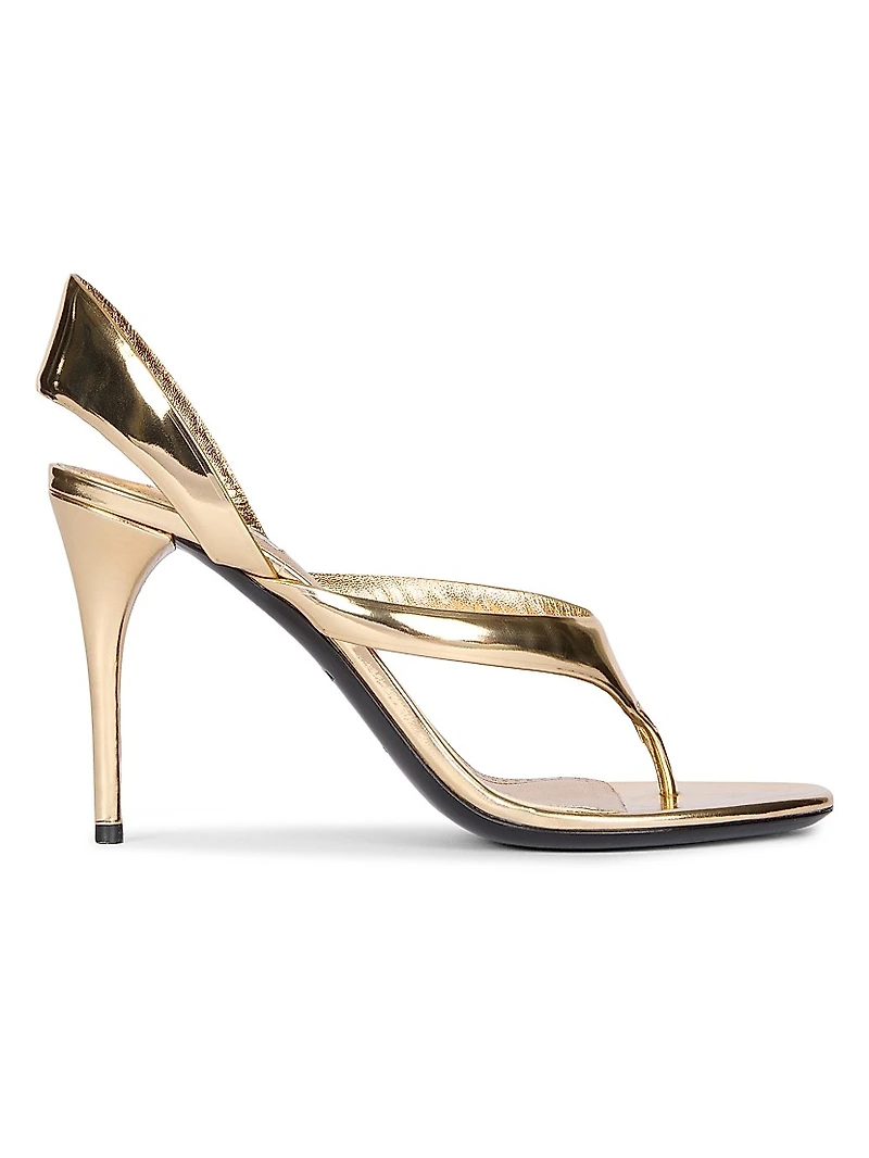 Tong 90MM Metallic Leather Sandals