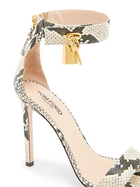 Padlock 105MM Python-Printed Leather Sandals
