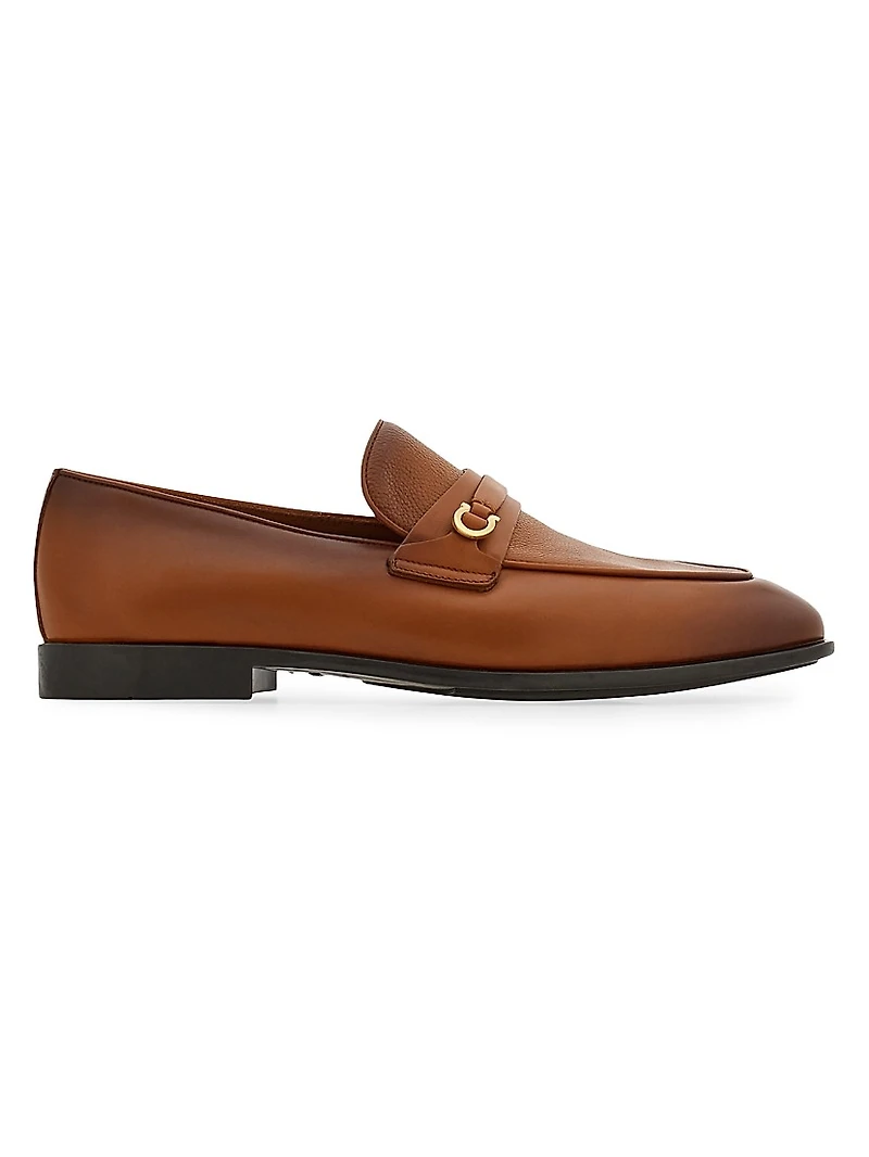 Desio Gancini Leather Loafers
