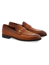 Desio Gancini Leather Loafers