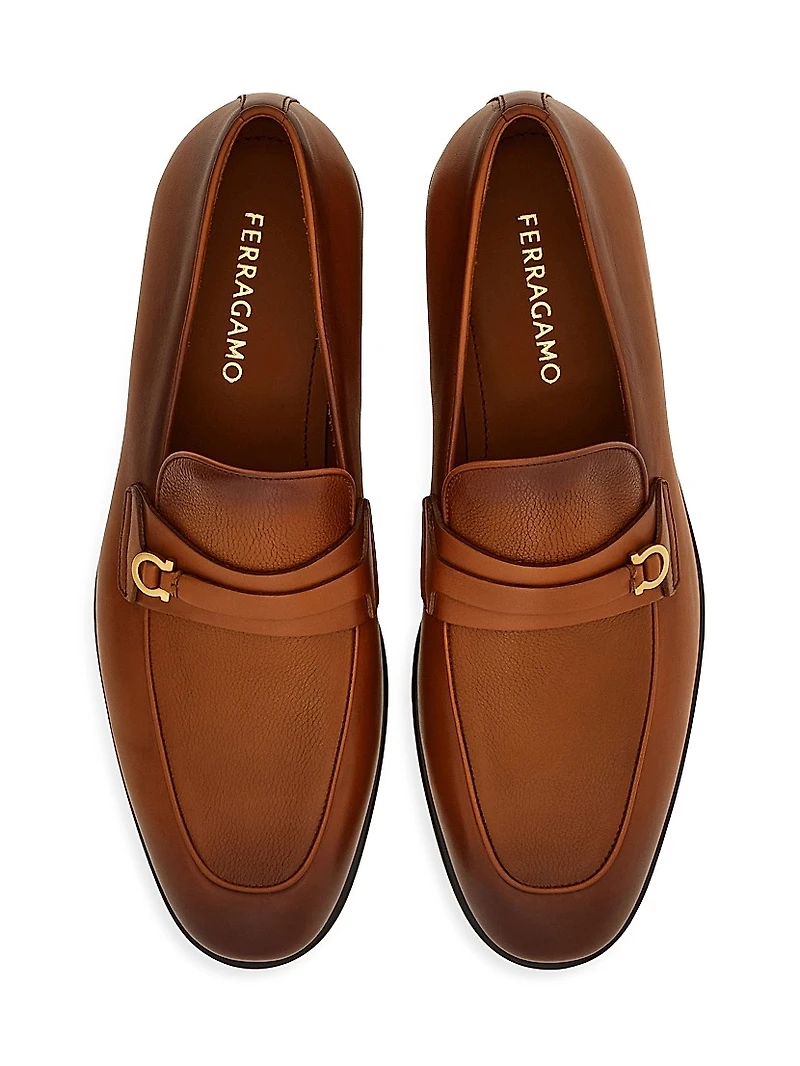 Desio Gancini Leather Loafers
