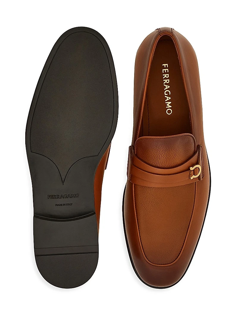 Desio Gancini Leather Loafers