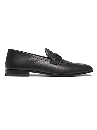 Biarritz Gancini Patterned Leather Loafers