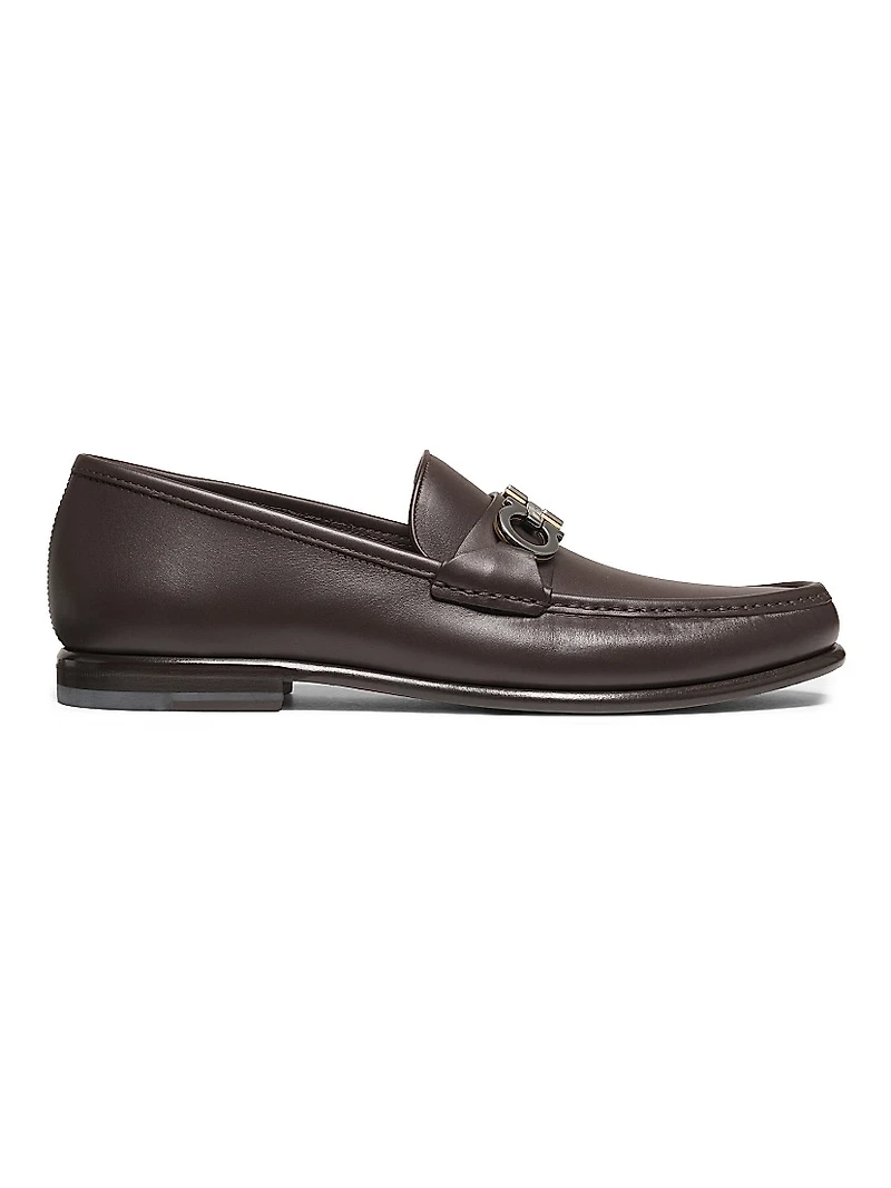 Avril Gancini Leather Loafers