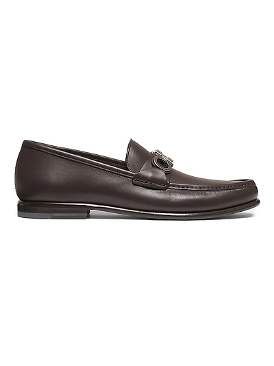 Avril Gancini Leather Loafers