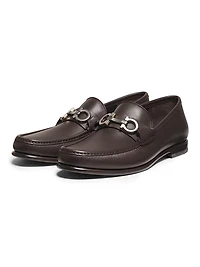 Avril Gancini Leather Loafers
