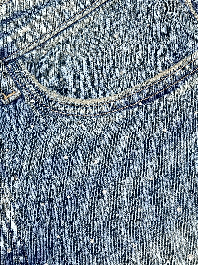 The Jessie Denim Relaxed Crystal Shorts