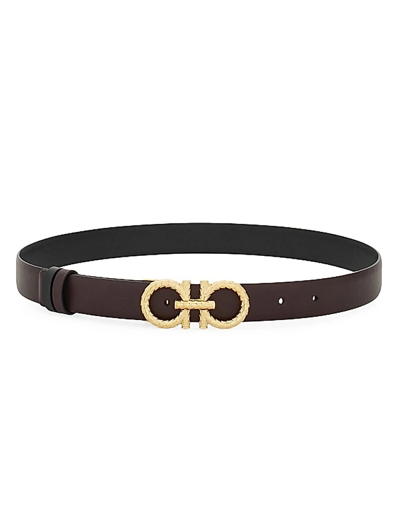Gancini Reversible Leather Belt