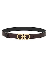Gancini Reversible Leather Belt
