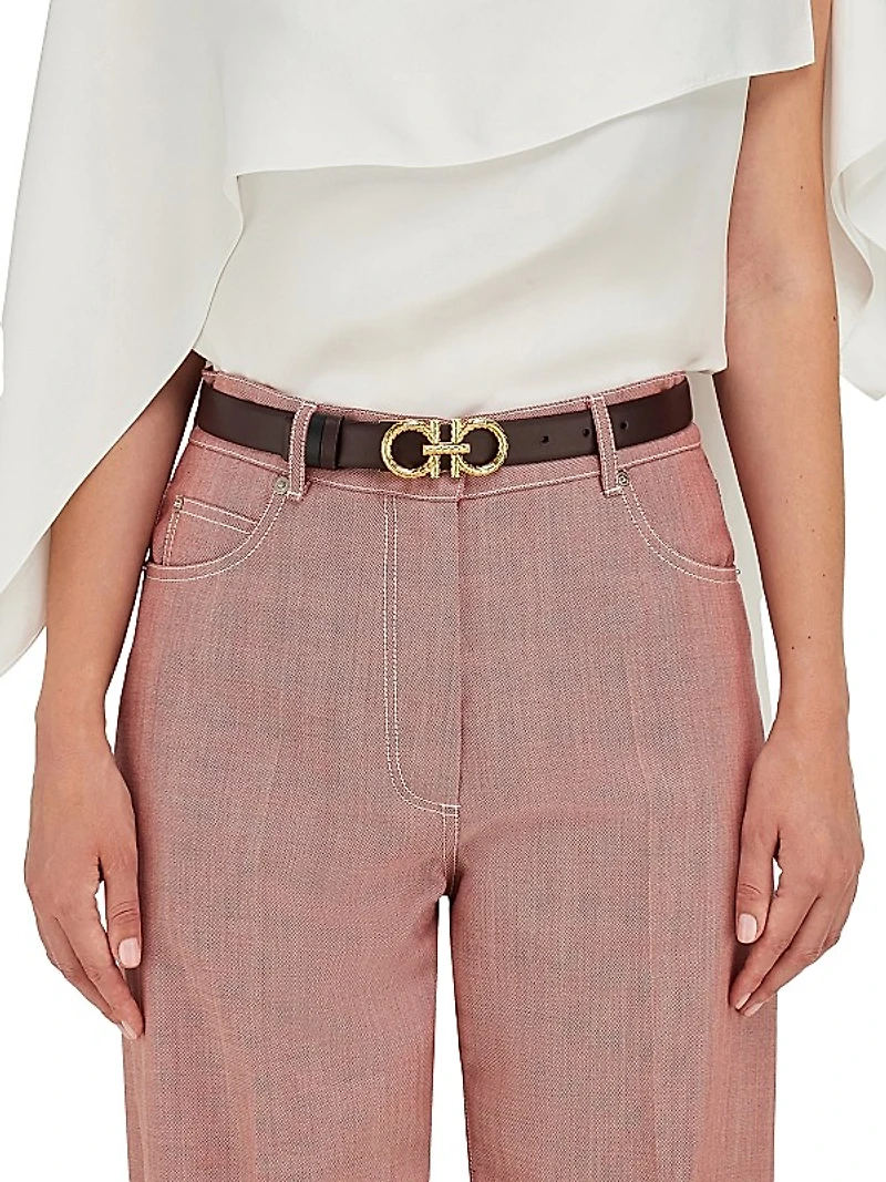 Gancini Reversible Leather Belt