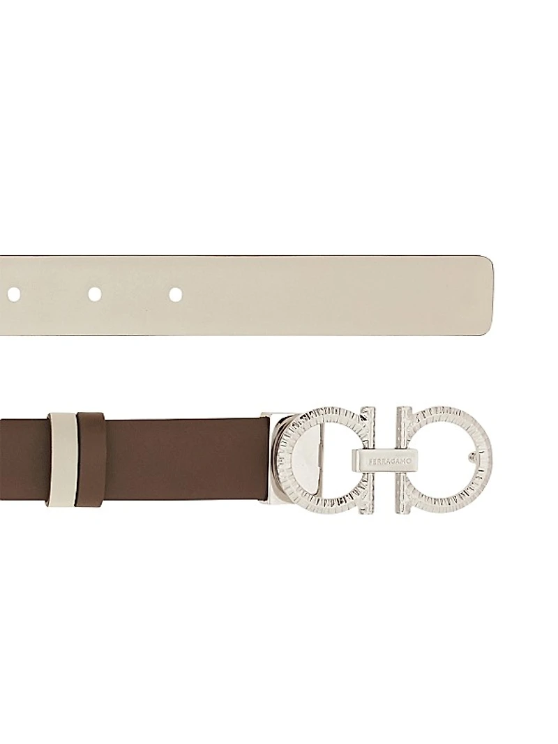 Gancini Reversible Leather Belt
