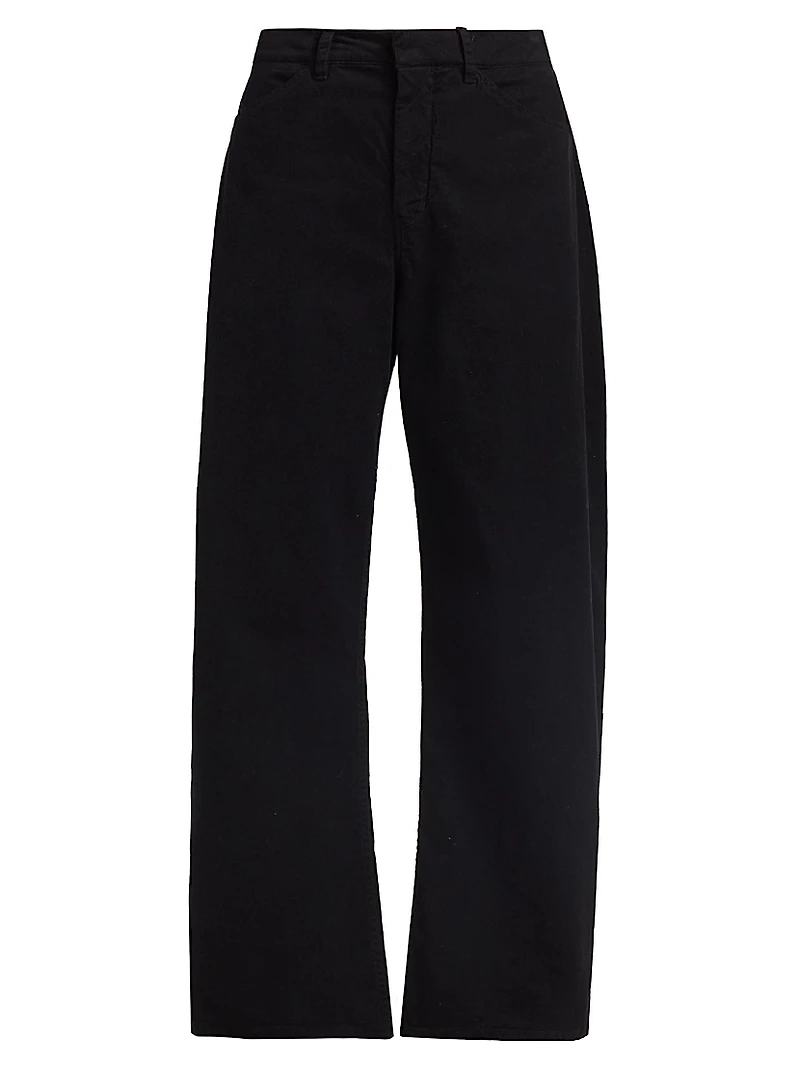 Tribeca Cotton Mid-Rise Barrel Pants