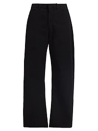 Tribeca Cotton Mid-Rise Barrel Pants