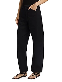Tribeca Cotton Mid-Rise Barrel Pants