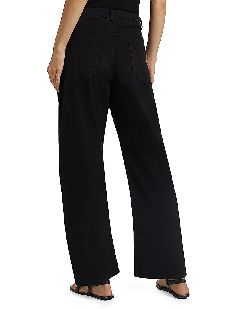 Tribeca Cotton Mid-Rise Barrel Pants