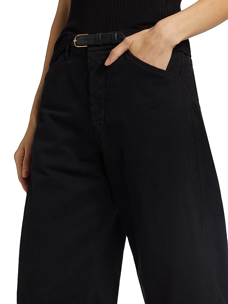 Tribeca Cotton Mid-Rise Barrel Pants