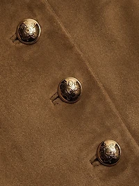 Nanon Suede Collarless Button-Front Jacket