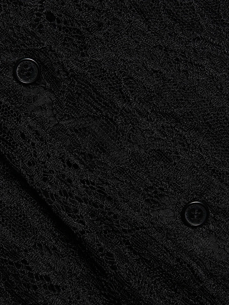 Cecily Scalloped Lace Button-Front Shirt