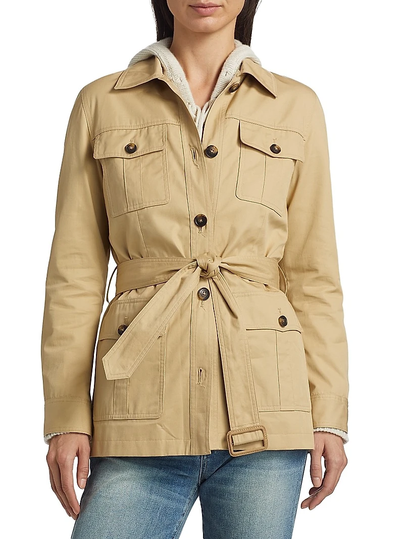 Mila Belted Cotton Cargo Jacket
