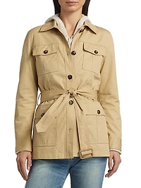 Mila Belted Cotton Cargo Jacket