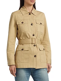 Mila Belted Cotton Cargo Jacket