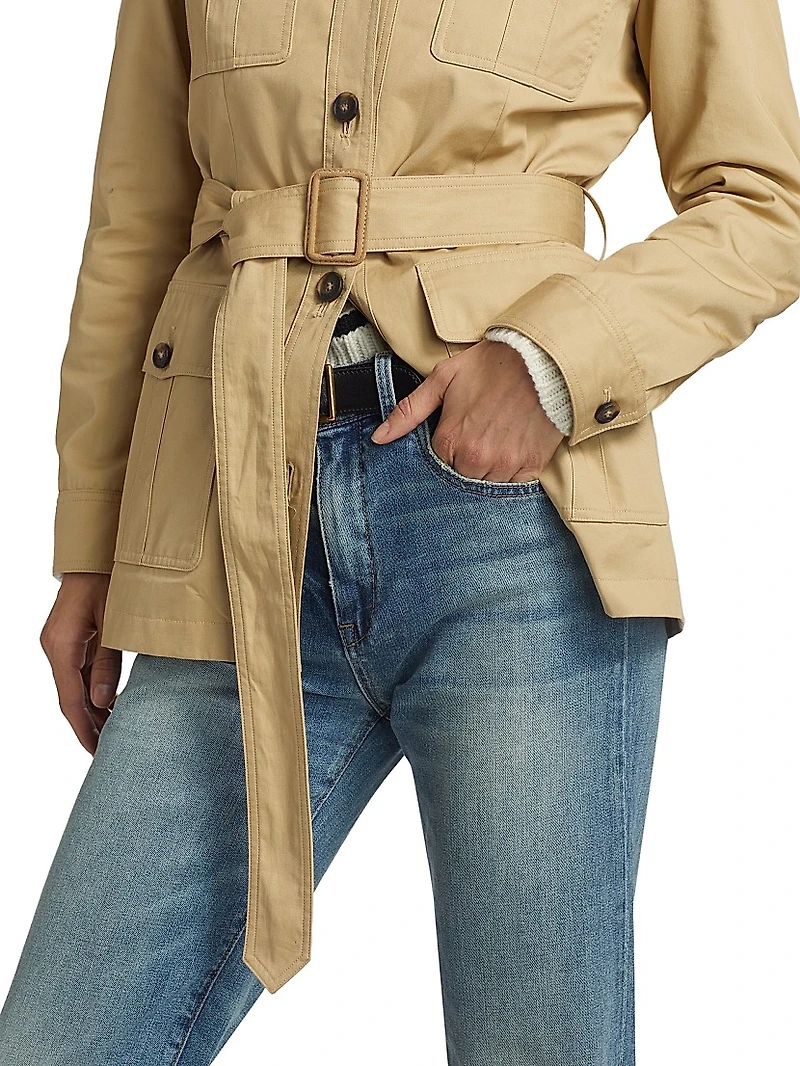 Mila Belted Cotton Cargo Jacket