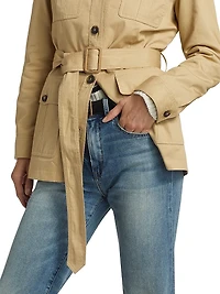 Mila Belted Cotton Cargo Jacket