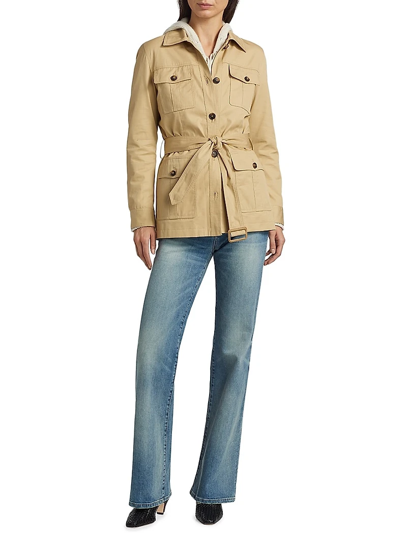 Mila Belted Cotton Cargo Jacket