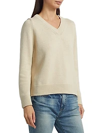 Priya Cotton-Blend V-Neck Sweater