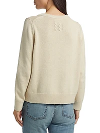 Priya Cotton-Blend V-Neck Sweater