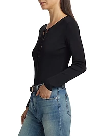 Adalynn Silk Lace-Up Bodysuit