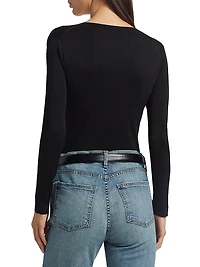 Adalynn Silk Lace-Up Bodysuit
