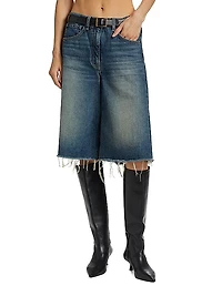 Alona Raw-Edge Denim Culottes