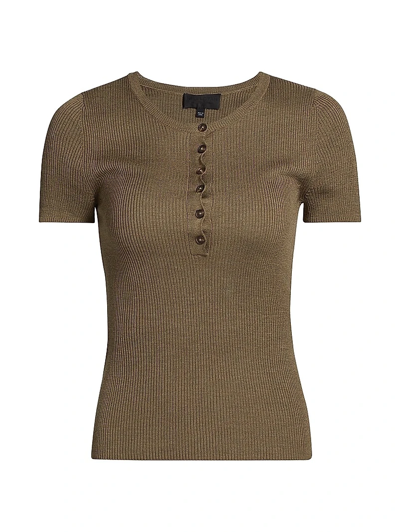 Francene Silk Short-Sleeve Sweater