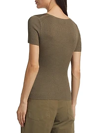 Francene Silk Short-Sleeve Sweater