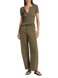 Francene Silk Short-Sleeve Sweater