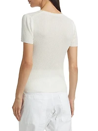 Zandra Crewneck Cotton Short-Sleeve Sweater