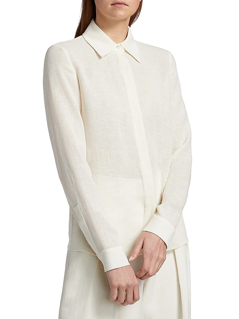 Hansen Linen Button-Front Shirt