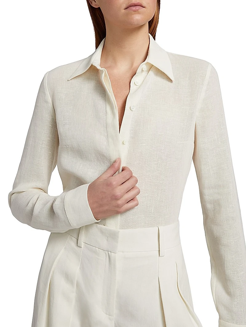 Hansen Linen Button-Front Shirt