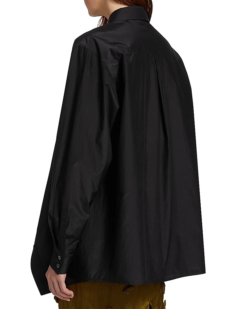 Silk-Cotton Button-Front Shirt
