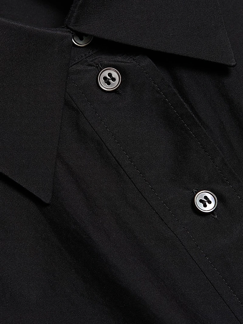 Silk-Cotton Button-Front Shirt