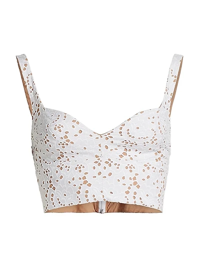 Broderie Anglaise Seamed Bra Top