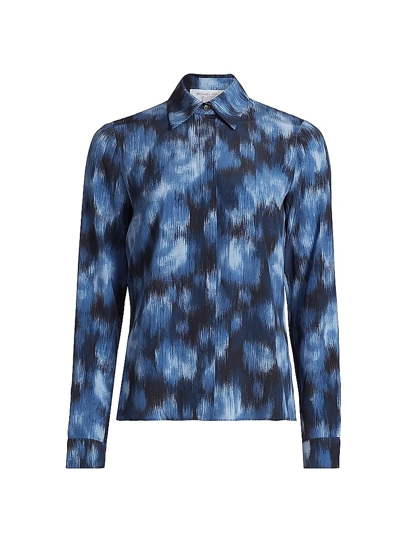 Hansen Floral Silk Button-Front Shirt