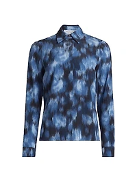 Hansen Floral Silk Button-Front Shirt