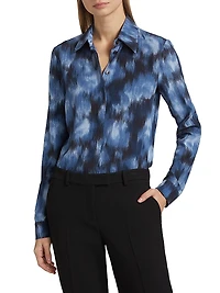Hansen Floral Silk Button-Front Shirt