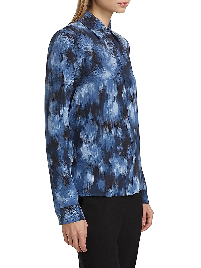 Hansen Floral Silk Button-Front Shirt